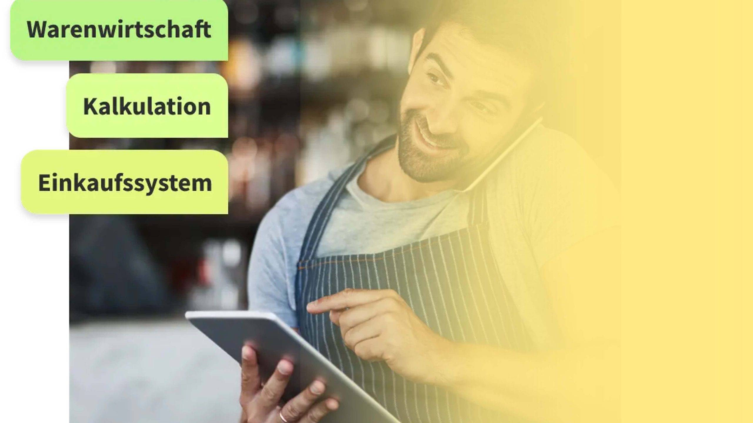 Module zur Warensteuerung und Kalkulation von Gastronovi